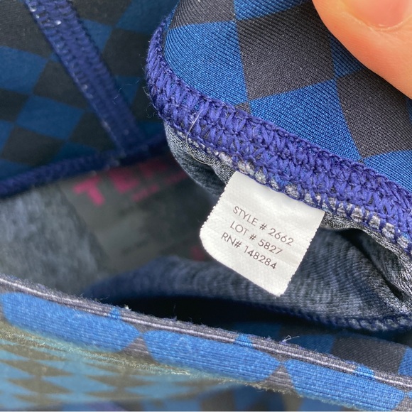 Terez navy and black check print duoknit super high band leggings - Picture 7 of 9